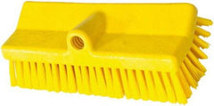 PRO-SOURCE - 1-3/4" Bristle Length, Polypropylene Food Service Brush - 10" Long x 5" Wide Head, 20" OAL, Long Handle, Yellow, Foam Block - USA Tool & Supply