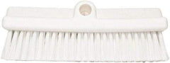 PRO-SOURCE - 1-3/4" Bristle Length, Polypropylene Food Service Brush - 10" Long x 5" Wide Head, 20" OAL, Long Handle, White, Foam Block - USA Tool & Supply