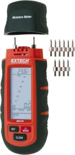 Extech - 32 to 104°F Operating Temp, Pocket Size Moisture Meter - LCD Display - USA Tool & Supply