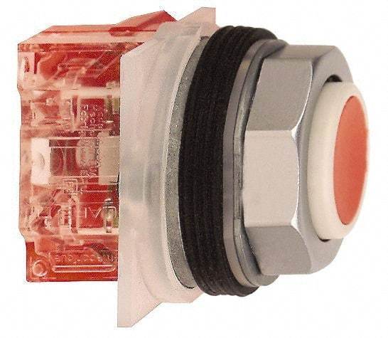 Schneider Electric - 30mm Mount Hole, Extended Straight, Pushbutton Switch with Contact Block - Octagon, Multicolor Pushbutton, Momentary (MO) - USA Tool & Supply