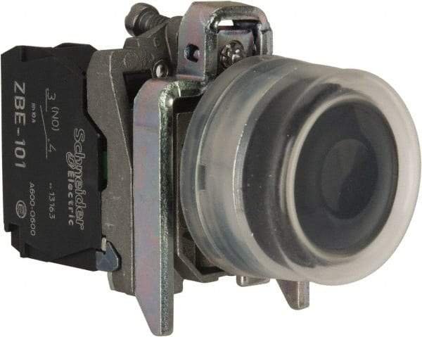 Square D - 0.87 Inch Mount Hole, Pushbutton Switch Only - Round, Black Pushbutton, Illuminated, Momentary (MO), Shock and Vibration Resistant - USA Tool & Supply