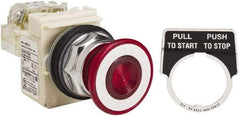 Square D - 30mm Mount Hole, Pushbutton Switch - Red Pushbutton, Maintained (MA) - USA Tool & Supply