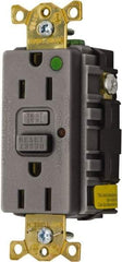 Hubbell Wiring Device-Kellems - 1 Phase, 5-15R NEMA, 125 VAC, 15 Amp, Self Grounding, GFCI Receptacle - 2 Pole, Back and Side Wiring, Hospital Grade - USA Tool & Supply