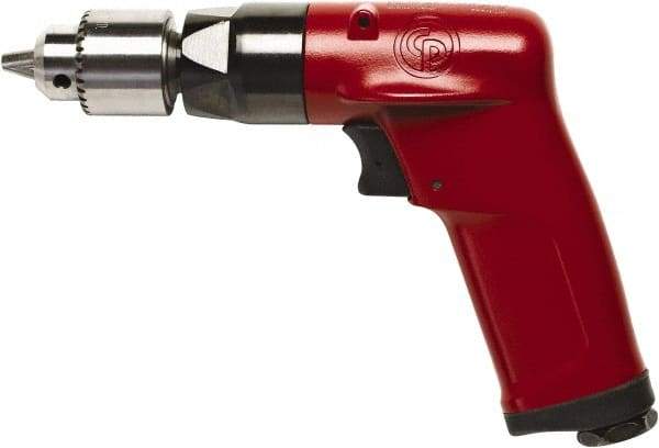 Chicago Pneumatic - 1/4" Keyed Chuck - Pistol Grip Handle, 2,400 RPM, 2.25 LPS, 4.75 CFM, 0.5 hp, 90 psi - USA Tool & Supply