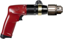 Chicago Pneumatic - 1/2" Keyed Chuck - Pistol Grip Handle, 900 RPM, 4.5 LPS, 7.45 CFM, 1 hp, 90 psi - USA Tool & Supply