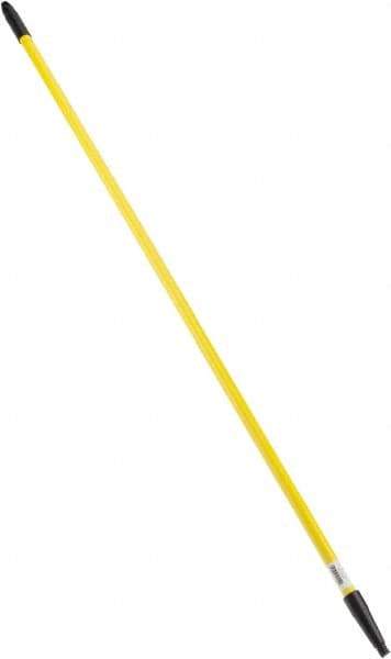 PRO-SOURCE - 60 x 1-1/4" Fiberglass Handle for Floor Squeegees & Push Brooms - Threaded Connection, Yellow - USA Tool & Supply