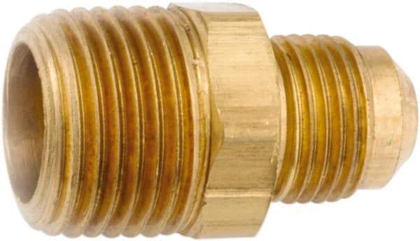 ANDERSON METALS - 5/8" Tube OD, 45° Lead Free Brass Flared Tube Male Connector - 3/4 NPT, Flare x MNPT Ends - USA Tool & Supply