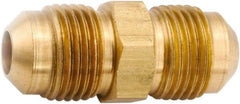 ANDERSON METALS - 1/2" Tube OD, 45° Lead Free Brass Flared Tube Union - Flare x Flare Ends - USA Tool & Supply