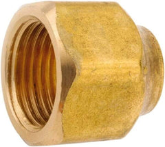 ANDERSON METALS - 1/2 x 3/8" Tube OD, 45° Lead Free Brass Flared Tube Nut - Flare Ends - USA Tool & Supply