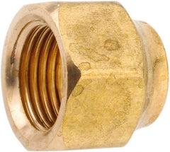 ANDERSON METALS - 1/2" Tube OD, 45° Lead Free Brass Flared Tube Nut - Flare Ends - USA Tool & Supply