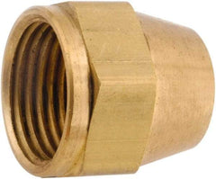 ANDERSON METALS - 1/2" Tube OD, 45° Lead Free Brass Flared Tube Nut - Flare Ends - USA Tool & Supply