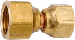 ANDERSON METALS - 1/2 x 3/8" Tube OD, 45° Lead Free Brass Flared Tube Swivel Connector Reducing - Flare x Flare Ends - USA Tool & Supply