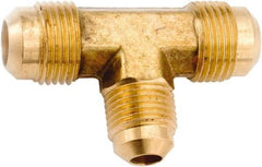ANDERSON METALS - 1/2 x 1/2 x 3/8" Tube OD, 45° Lead Free Brass Flared Tube Union Tee - Flare x Flare x Flare Ends - USA Tool & Supply
