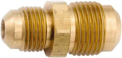 ANDERSON METALS - 1/2 x 3/8" Tube OD, 45° Lead Free Brass Flared Tube Union - Flare x Flare Ends - USA Tool & Supply