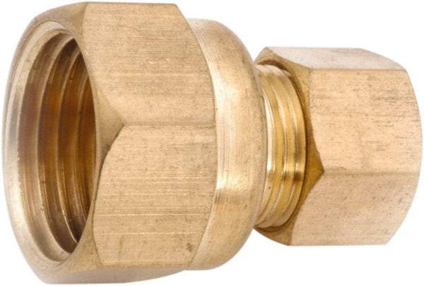 ANDERSON METALS - 5/8" OD, Lead Free Brass Female Connector - 150 Max Working psi, Comp x FNPT Ends - USA Tool & Supply