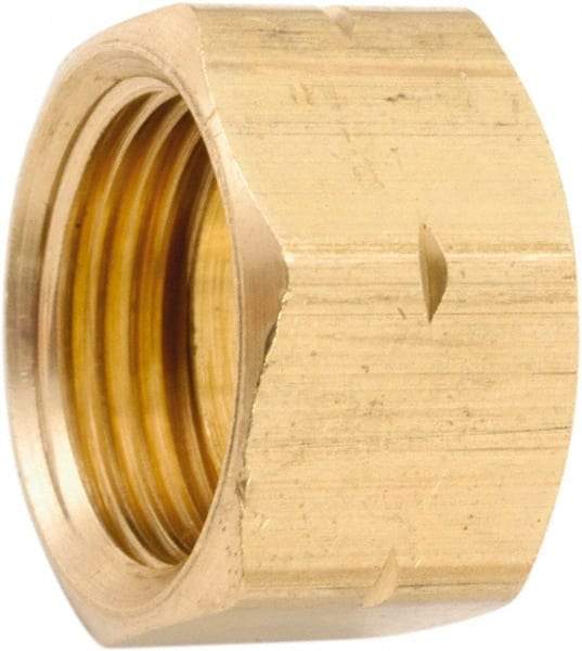 ANDERSON METALS - 1/2" OD, Lead Free Brass Self-Aligning Nut with Captive Sleeve - 750 Max Working psi, Nut Ends - USA Tool & Supply