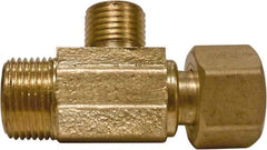 ANDERSON METALS - 3/8" OD, Lead Free Brass Adapter Tee - 200 Max Working psi, Female Comp x Comp x Comp Ends - USA Tool & Supply