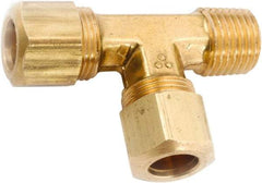 ANDERSON METALS - 1/4" OD, Lead Free Brass Male Run Tee - 300 Max Working psi, Comp x MNPT x Comp Ends - USA Tool & Supply