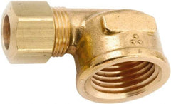 ANDERSON METALS - 1/2" OD, Lead Free Brass Female Elbow - 200 Max Working psi, Comp x FNPT Ends - USA Tool & Supply