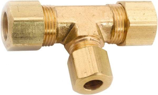 ANDERSON METALS - 5/8 x 5/8 x 3/8" OD, Lead Free Brass Union Tee - 200 Max Working psi, Comp x Comp x Comp Ends - USA Tool & Supply