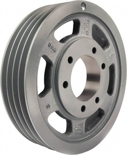 TB Wood's - 4 Groove, 1 to 3-15/16 Bore Diam, 28" Outside Diam, QD Bushed V Belt Sheave - 28.0 5V Diam Belt Pitch - USA Tool & Supply