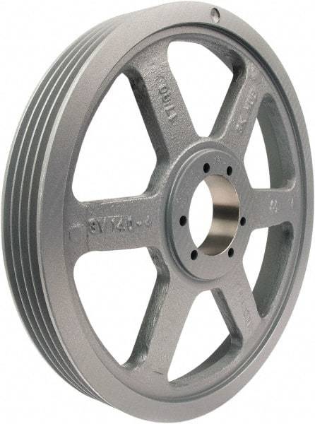 TB Wood's - 4 Groove, 1/2 to 2-1/2 Bore Diam, 10.6" Outside Diam, QD Bushed V Belt Sheave - 10.60 3V Diam Belt Pitch - USA Tool & Supply