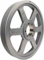 TB Wood's - 4 Groove, 1/2 to 2-1/2 Bore Diam, 10.6" Outside Diam, QD Bushed V Belt Sheave - 10.60 3V Diam Belt Pitch - USA Tool & Supply