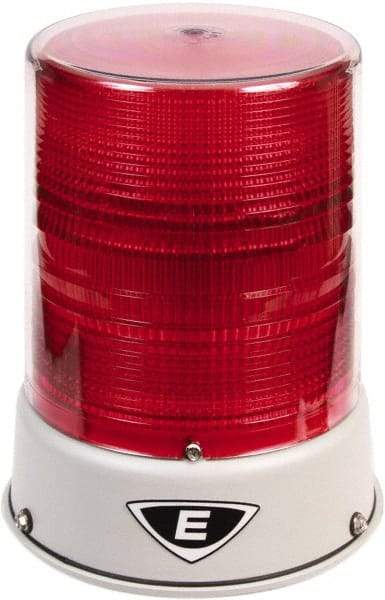 Edwards Signaling - 120 VAC, 4X NEMA Rated, LED, Red, Flashing, Steady Light - 65 Flashes per min, 3/4 Inch Pipe, 6-1/2 Inch Diameter, 8 Inch High, IP66 Ingress Rating, Pipe Mount - USA Tool & Supply