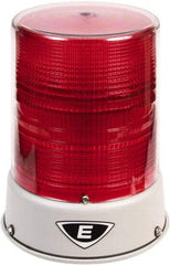 Edwards Signaling - 120 VAC, 4X NEMA Rated, LED, Red, Flashing, Steady Light - 65 Flashes per min, 3/4 Inch Pipe, 8-1/4 Inch Diameter, 7-3/4 Inch High, IP66 Ingress Rating, Pipe Mount - USA Tool & Supply