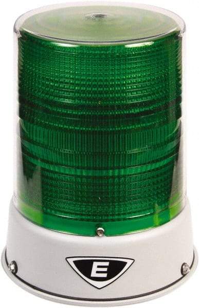 Edwards Signaling - 120 VAC, 4X NEMA Rated, LED, Green, Flashing, Steady Light - 65 Flashes per min, 3/4 Inch Pipe, 6-1/2 Inch Diameter, 8 Inch High, IP66 Ingress Rating, Pipe Mount - USA Tool & Supply