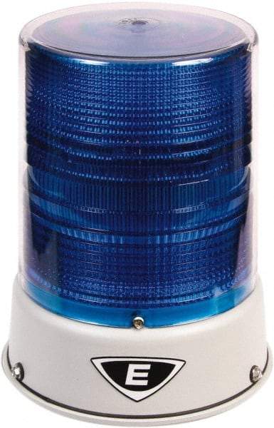 Edwards Signaling - 120 VAC, 4X NEMA Rated, LED, Blue, Flashing, Steady Light - 65 Flashes per min, 3/4 Inch Pipe, 8-1/4 Inch Diameter, 7-3/4 Inch High, IP66 Ingress Rating, Pipe Mount - USA Tool & Supply