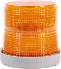 Edwards Signaling - 24 VDC, 4X NEMA Rated, LED, Red, Flashing, Steady Light - 65 Flashes per min, 1/2 Inch Pipe, 4-9/32 Inch Diameter, 4-7/32 Inch High, Panel Mount, Pipe Mount - USA Tool & Supply