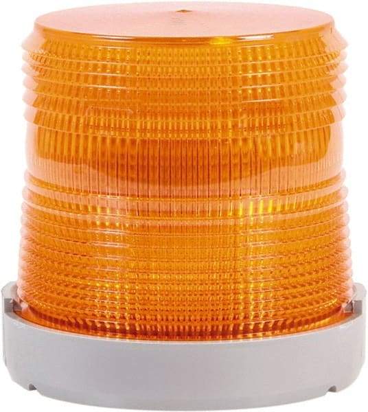 Edwards Signaling - 24 VDC, 4X NEMA Rated, LED, Amber, Flashing, Steady Light - 65 Flashes per min, 1/2 Inch Pipe, 4-9/32 Inch Diameter, 4-7/32 Inch High, Panel Mount, Pipe Mount - USA Tool & Supply