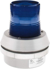 Edwards Signaling - 120 VAC, LED, Blue, Flashing Light - 65 Flashes per min, 1/2 Inch Pipe, 6 Inch Diameter, 7-3/8 Inch High, Box Mount, Pane, Pipe, Surface and Wall Mount - USA Tool & Supply