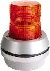 Edwards Signaling - 24 VDC, LED, Amber, Flashing Light - 65 Flashes per min, 1/2 Inch Pipe, 6 Inch Diameter, 7-3/8 Inch High, Box Mount, Pane, Pipe, Surface and Wall Mount - USA Tool & Supply