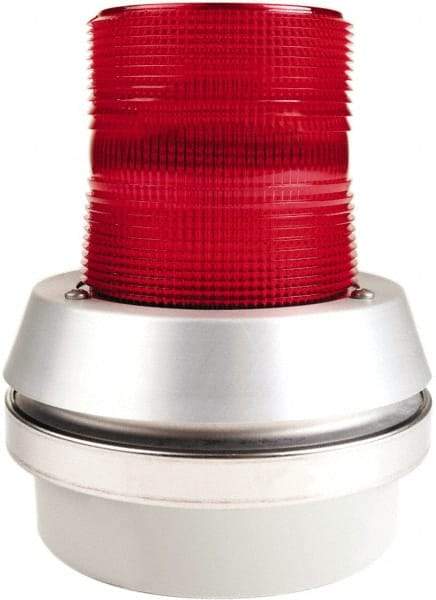 Edwards Signaling - 120 VAC, LED, Red, Flashing Light - 65 Flashes per min, 1/2 Inch Pipe, 6 Inch Diameter, 7-3/8 Inch High, Box Mount, Panel, Pipe, Surface and Wall Mount - USA Tool & Supply