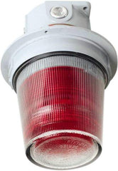 Edwards Signaling - 24 VDC, 4, 3R NEMA Rated, LED, Amber, Flashing, Steady Light - 65 Flashes per min, 3/4 Inch Pipe, 7 Inch Diameter, 10-1/8 Inch High, Ceiling Mount - USA Tool & Supply