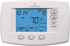 White-Rodgers - 45 to 99°F, 4 Heat, 2 Cool, Premium Residential Digital 7 Day Programmable Universal Multi-Stage or Heat Pump Thermostat - 0 to 30 Volts, Horizontal Mount, Electronic Contacts Switch - USA Tool & Supply