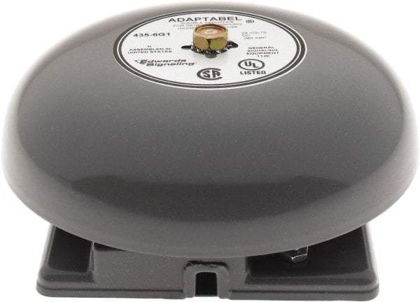 Edwards Signaling - 6" Diam, 24 VDC Bell - 0.062 Amps, 92 Decibles at 10', Vibrating, Waterproof - USA Tool & Supply