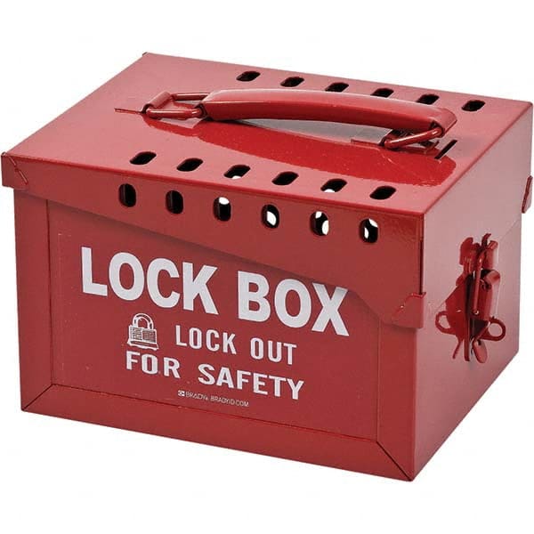 Brady - Group Lockout Boxes Portable or Wall Mount: Portable Maximum Number of Padlocks: 13 - USA Tool & Supply