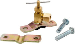 ANDERSON METALS - 1/4" Pipe, Angled Metal Seat Needle Valve - Brass Seal, Compression x Saddle Valve Ends, Lead Free Brass Valve, 150 Max psi - USA Tool & Supply