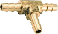 ANDERSON METALS - Hose Barb x Hose Barb x Hose Barb Tee - 1/4" ID Hose, Lead Free Brass - USA Tool & Supply