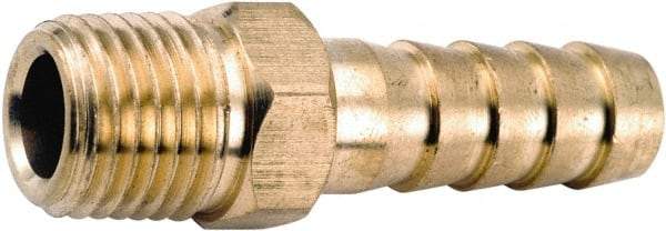 ANDERSON METALS - 3/4 NPT Thread Hose Barb x Male NPT Connector - 1/2" ID Hose, Lead Free Brass - USA Tool & Supply