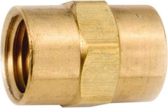 ANDERSON METALS - 3/8-18 Female Thread, Lead Free Brass Industrial Pipe Coupling - FNPT, 1,000 psi - USA Tool & Supply