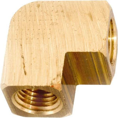 ANDERSON METALS - 3/8-18 Female Thread, Lead Free Brass Industrial Pipe 90° Female Elbow - FNPT, 1,000 psi - USA Tool & Supply