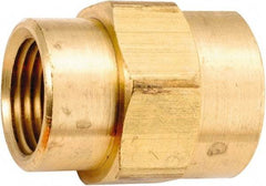 ANDERSON METALS - 3/8-18 x 1/4-18 Female Thread, Lead Free Brass Industrial Pipe Coupling - FNPT, 1,000 psi - USA Tool & Supply