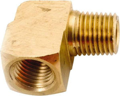 ANDERSON METALS - 1/4-18 Male Thread x 1/4-18 Female Thread, Lead Free Brass Industrial Pipe 90° Long Street Elbow - MNPT x FNPT, 1,000 psi - USA Tool & Supply