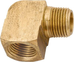 ANDERSON METALS - 1/2-14 Male Thread x 1/2-14 Female Thread, Lead Free Brass Industrial Pipe 90° Street Elbow - MNPT x FNPT, 1,000 psi - USA Tool & Supply