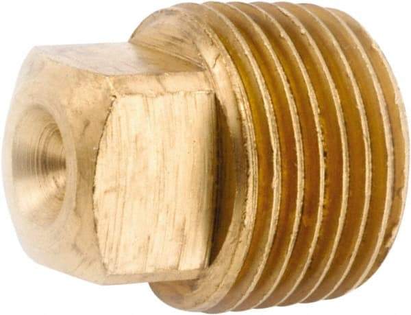 ANDERSON METALS - 3/8-18 Male Thread, Lead Free Brass Industrial Pipe Square Head Plug - MNPT, 1,000 psi - USA Tool & Supply