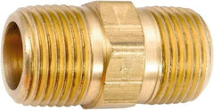 ANDERSON METALS - 1/2-14 Male Thread, Lead Free Brass Industrial Pipe Hex Nipple - MNPT, 1,000 psi - USA Tool & Supply